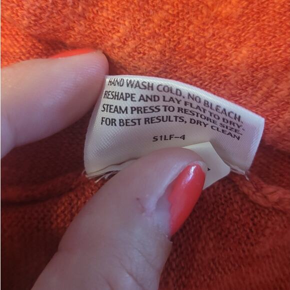 Eileen Fisher Red Linen Blend Open Front Cardigan L EUC 3/4 Sleeve Casual - Picture 6 of 8